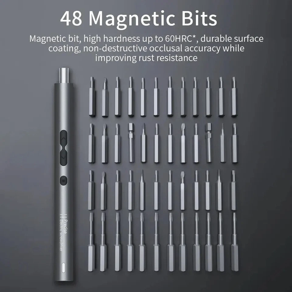 62 in 1 Electric Screwdriver Power Tool Rechargeable Wireless Mini Magnetic Bits - Image 3 of 4