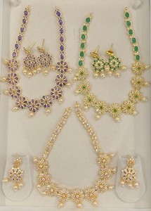Authentic Traditional style Gold Plated Kundan Stone Necklace Set (23.64$ each product)