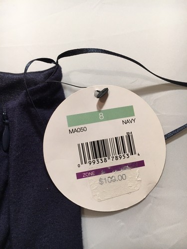 Matthew Williamson For Impulse Macy’s Dress Size 8 One shoulder Maxi Navy Blue - Picture 9 of 12