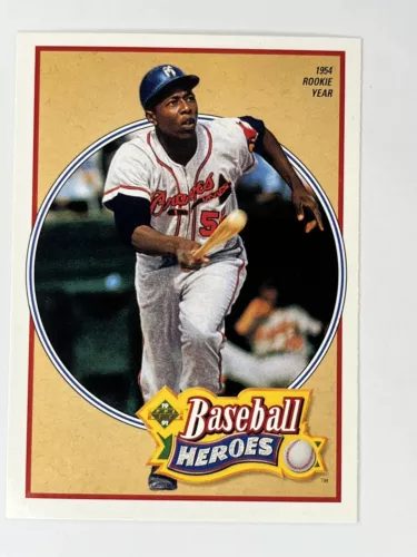 1991 Upper Deck Baseball Heroes Card #19 of 27 Hank Aaron Braves 