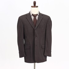 Jos. A. Bank 43R Brown Sport Coat Blazer Jacket Solid 2B Wool