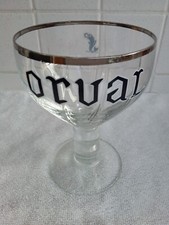 verre a bière  abbaye d'orval modèle 12 facettes et bord du col argenté