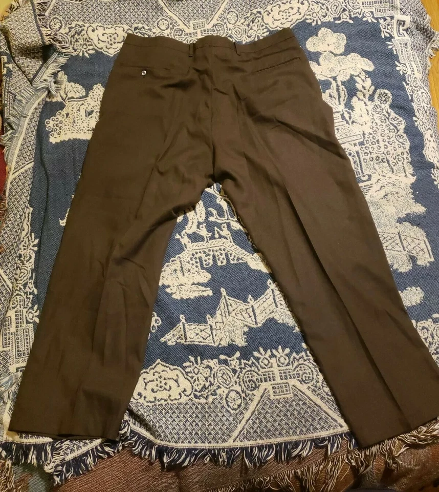 Pantalones chinos vintage años 70 BLAIR frente plano 39x33 pierna recta garra cremallera EE. UU.  Foto 2 de 4