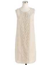 J.Crew Women's Dress 100% Cotton Lace Front Shift Sleeveless Beach Vacation XS