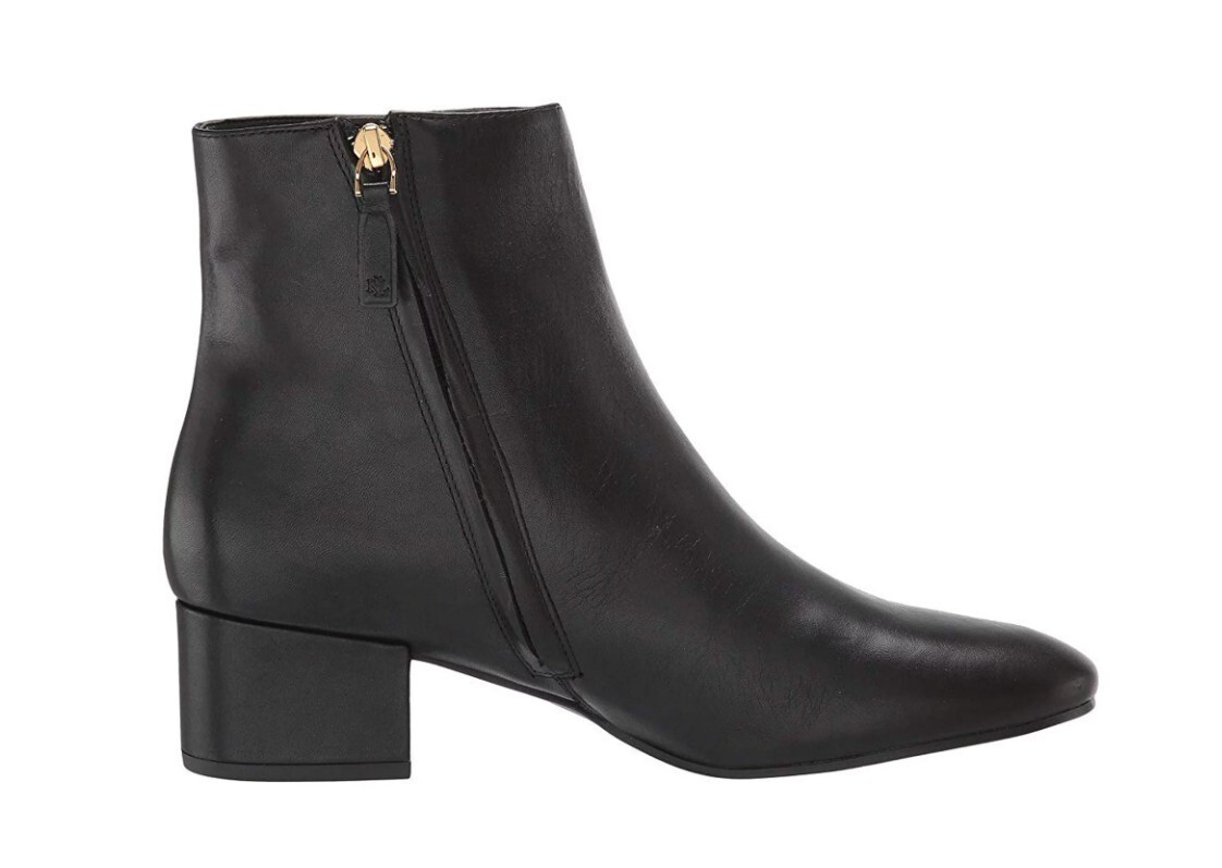 New women Lauren by Ralph Lauren Welford Black Leather Ankle