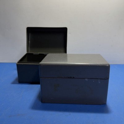 Lot of 2 Vintage Metal Storage Boxes COLE C-35 New York NY Industrial