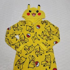 Pokemon Pikachu Kids Union Suit Boys Girls Fleece One Piece Pajamas 10/12 L