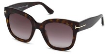 New Tom Ford Women Geometric Sunglasses FT0613 52T Dark Havana / Bordeaux 52mm