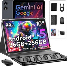 Green 10 Inch 2 in 1 5G Tablets 26GB 256GB Octa Core 2026 Android Keyboard WiFi