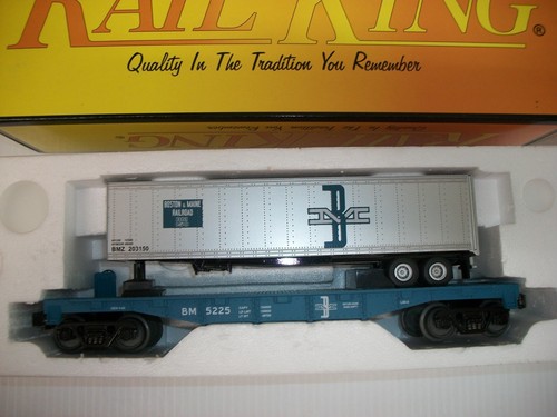 MTH 30-7684 " BOSTON & MAINE PLANO CON REMOLQUE" LOTE #46823 | Condition: Used