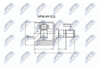NTY Gelenksatz, Antriebswelle NPW-HY-511 FüR Hyundai