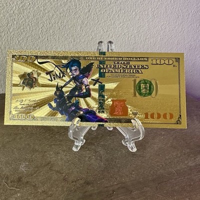 Gold Foil Plated Jinx Arcane League Of Legends Banknote Collectible