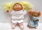 Vintage Lot 2 Mini Soft Body Cabbage Patch Dolls Pin Ups 5" & 'Clip On' 3 1/4"