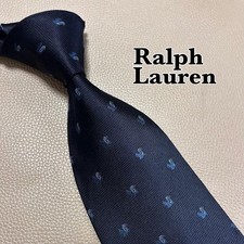 Ralph Lauren tie, striped, dotted, checked, navy color.