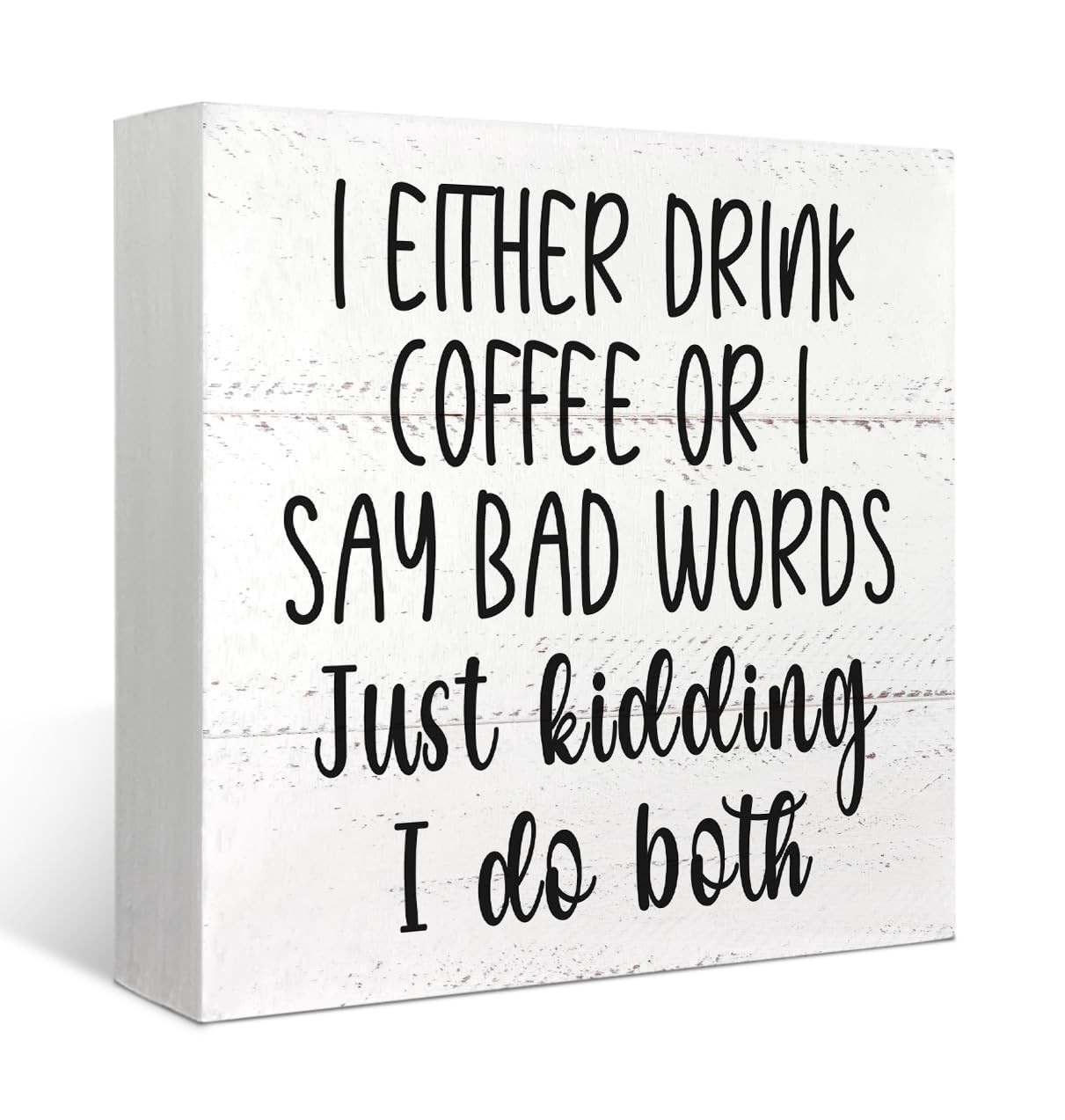 Coffee Bar Accessories Sign Decor,Funny Coffee Station Corner Wooden Box Decor f