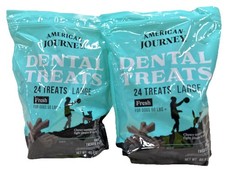 Grain-Free Large Dental Dog Treats Mint Flavor - 2 Pack - EXP: 08/17/2026