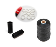 Maintenance kit of bagpipes, black hemp, reed bands, mouthpiece protectors, New 