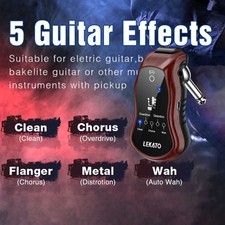 LEKATO Guitar Headphone Amp Plug Guitar Amplifier bluetooth Receiver w/5 Effects