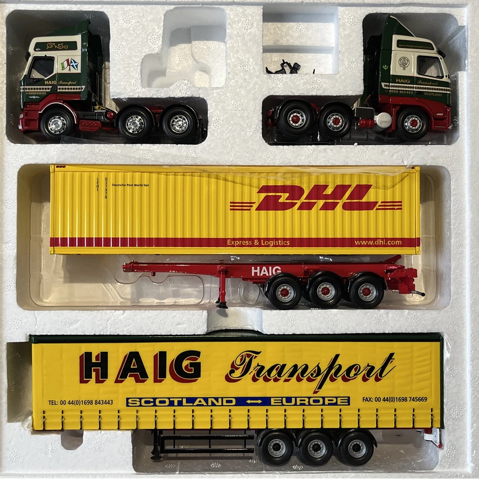 Juego de remolque/contenedor esquelético Corgi 1/50 Volvo FH Renault Premium cc99192 Foto 2 de 4