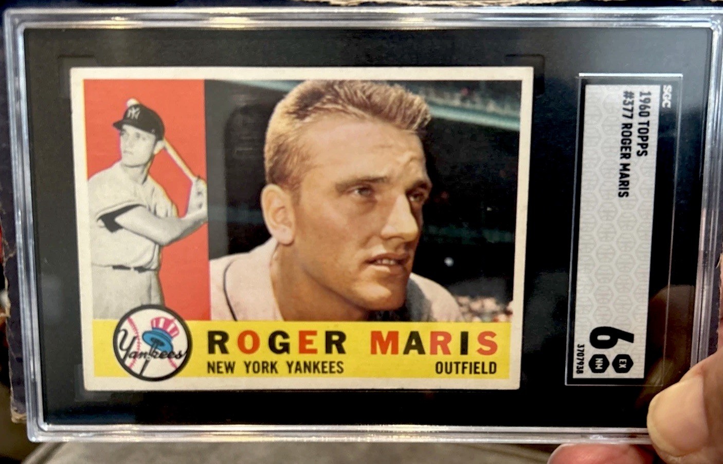 1960 Topps ROGER MARIS 1st Year on the  New York Yankees  HR King SGC6 EX/NM 377