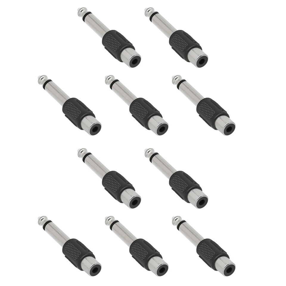 10pcs 59mm RCA Female Jack To 6.3mm 1/4" Male Mono Plug Audio Adapter Connector - Image 4 of 4