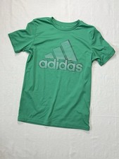 adidas unisex S Green Regular Fit Crew Neck Tagless Polyester Logo T-Shirt