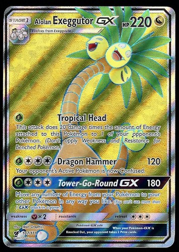 ALOLAN EXEGGUTOR GX #107 2017 POKEMON SUN & MOON CRIMSON INVASION FULL ART LP