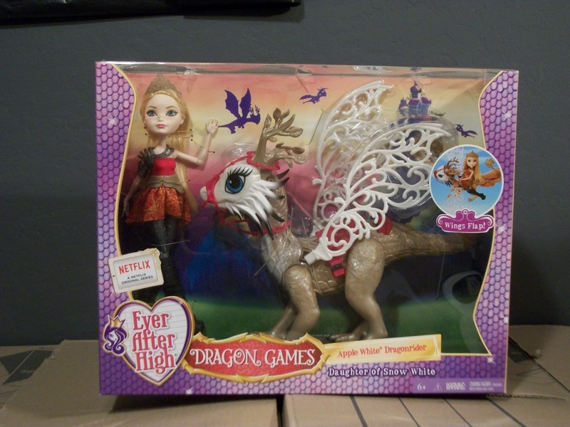 Mattel 2015 Ever After High Dragon Games Apple White Dragonrider  w dragon NRFB