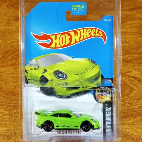 Hot Wheels Nightburnerz 6/10 Porsche 911 GT3 RS Birch Green Malaysia 2017