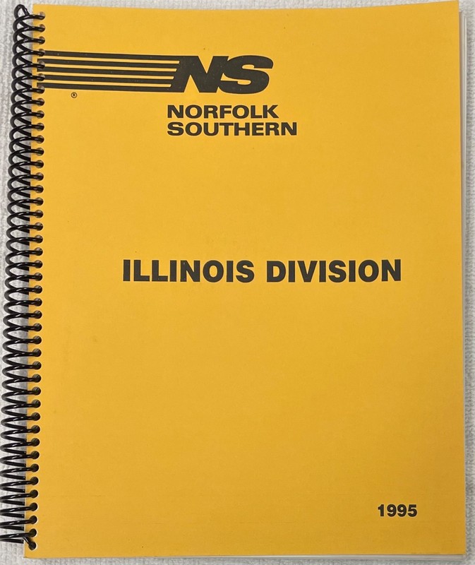 Norfolk Southern, Illinois Division 1995 track charts, spiral bound book, comp.