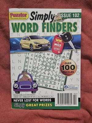 #102 2025 Puzzler - Simply WORD FINDER Magazine,Never Lost For Words