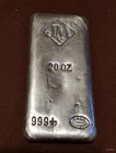 Rare 20 oz Poured JM Johnson & Matthey Silver Bar - Mintage less than 250