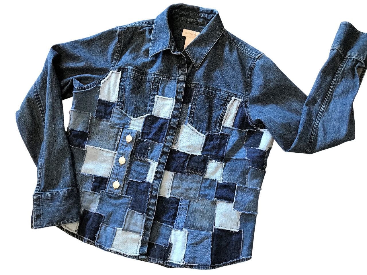 Upcycled Table Rock Lake Patchwork Jean Shirt Jac… - image 2