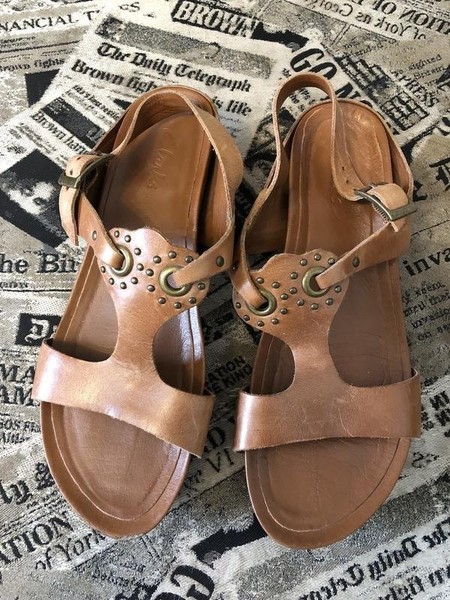 Women Clarks Heels Brown Leather 37 #7AXT
