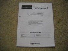 MODE d'emploi TUNER Pioneer F 656 Mark II 2 en allemand german version