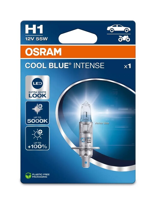 Ampoule H1 OSRAM Cool Blue Intense 12V 55W pour phare avant de voiture
