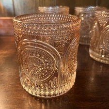 6 Vintage Fall/Autumn RoseGold Hobnail Kate Aspen 10oz Cocktail Glasses/Tumblers