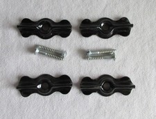 Bow Tie Button Turn Latch Stamped Steel - Black with screws - LOT of 4 Cupboard