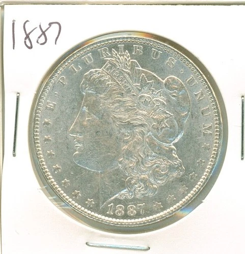 1887 Morgan silver dollar - basal state MS or slightly circulated