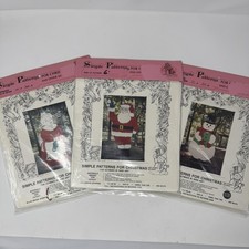 Vintage Simple Patterns Santa Mrs Claus Snowman Yard Art Patterns 6ft Set of 3