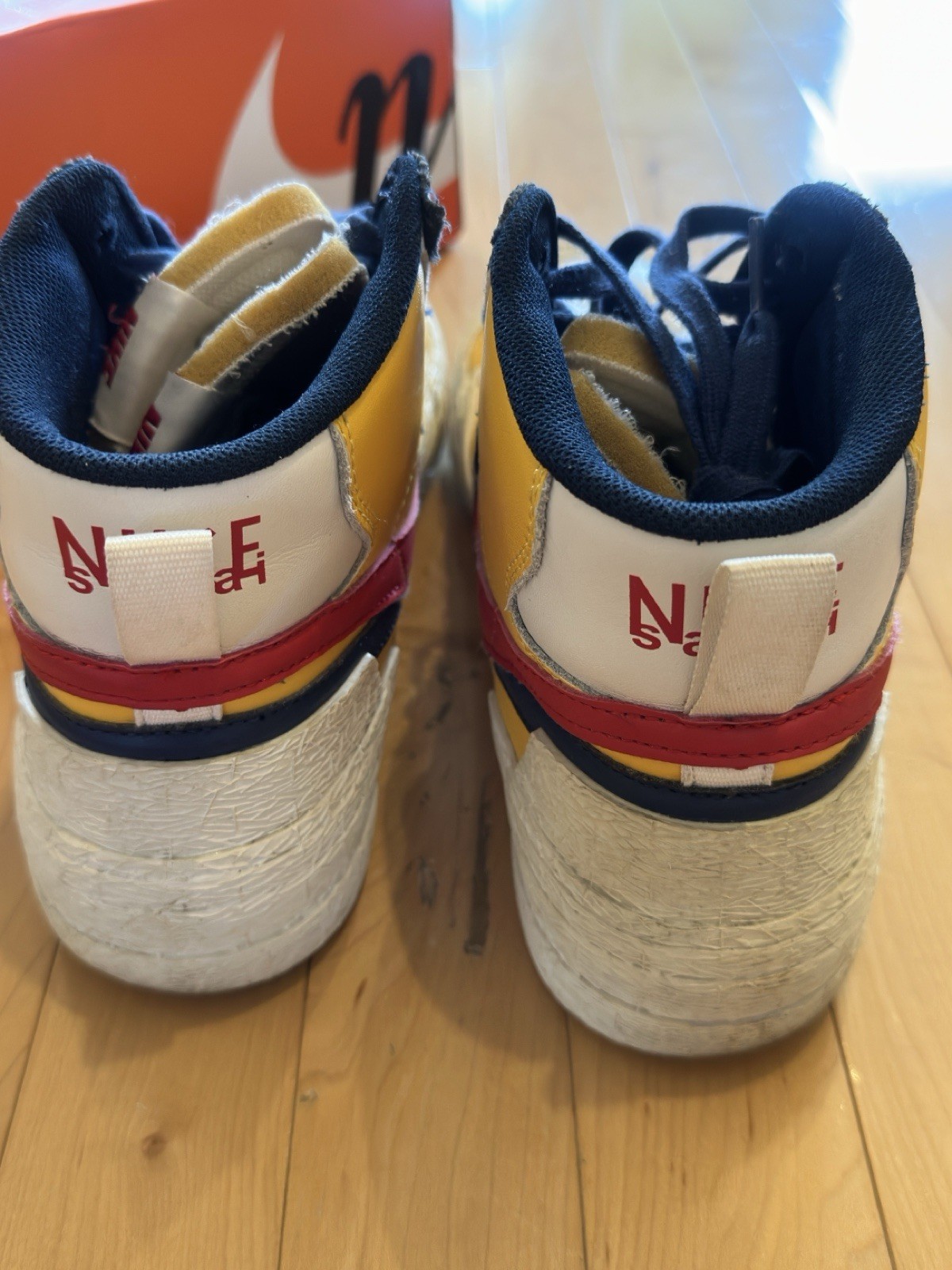 SACAI X NIKE Nike x Sacai Blazer Mid Snow Beach Maize rosso navy taglia 9 5 sneakers BV0072 700