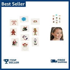 Christmas Holiday Glitter Temporary Tattoos for Kids (72 Pieces) Holiday Favors