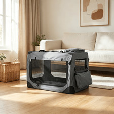 Portable Soft Dog Crate with Mesh Ventilation  Easy Access Doors