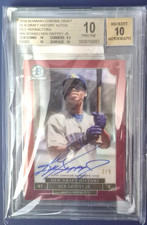 Ken Griffey Jr 2016 Bowman Chrome Draft MLB Draft History Auto Red/5 BGS 10 Pris