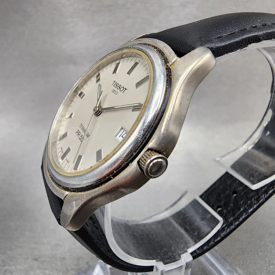 Tissot PR50 Watch Men 35mm Gray Dial Titanium Date Round J176/276K New Battery - Image 3 of 4