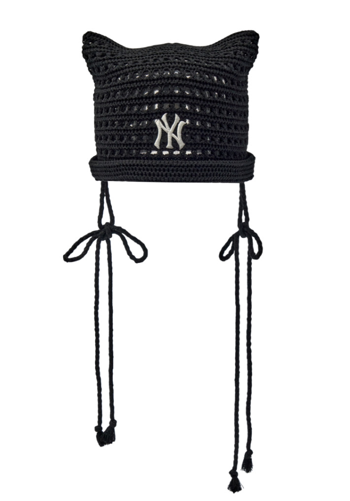 MLB Korea Summer Ribbon Meow Cat Beanie Hat NY Yankness Casual Lifestyle Black 12790₽