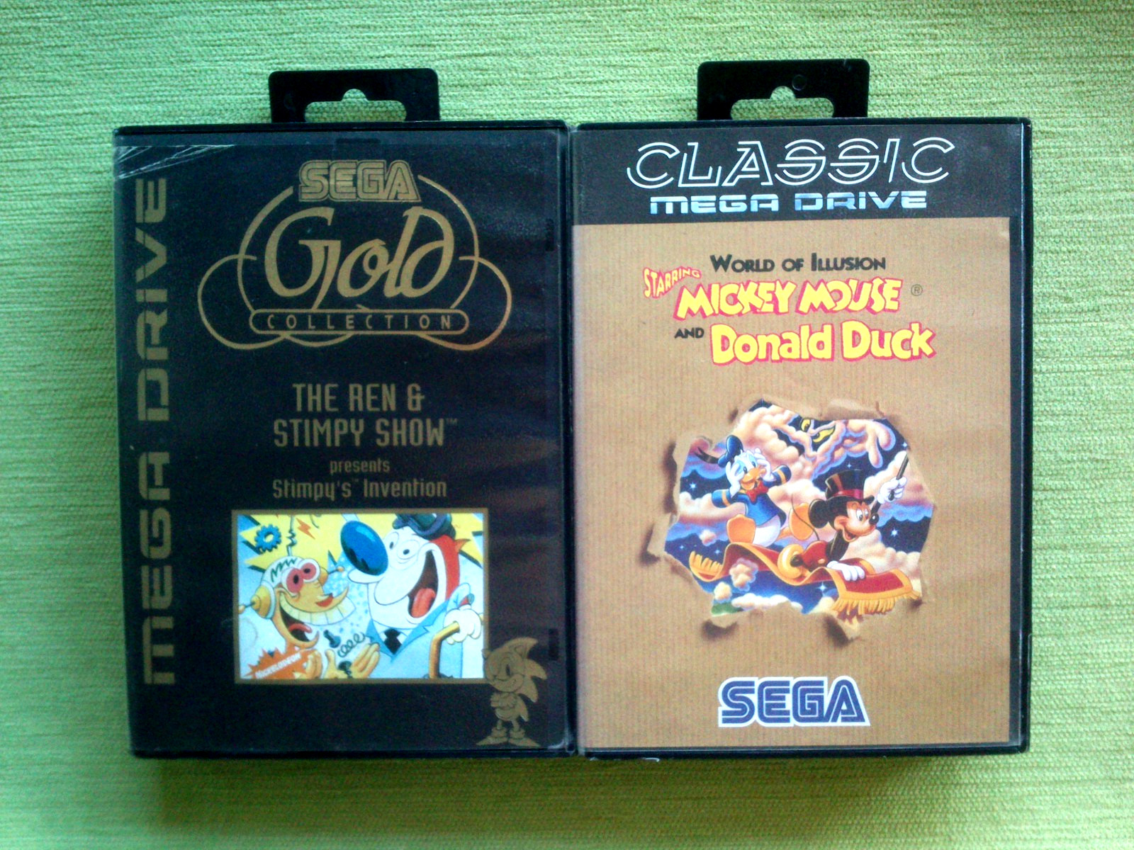 REN & STIMPY SHOW PRESENTS:STIMPY'S INVENTION + WORLD OF ILLUSION Sega MegaDrive