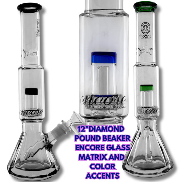 12" 50mm X 5mm Super Thick Matrix Pound Glass Beaker Pipe Salt Shaker Color Lip