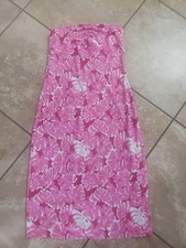 Michael Kors Pink Floral  Print Polyester Strapless Dress/Skirt Size 10 Cruise