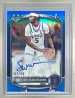 Sebastian Wilkins 2025 Bowman #CPA-SI Blue Refractor Chrome Auto 1st RC /150